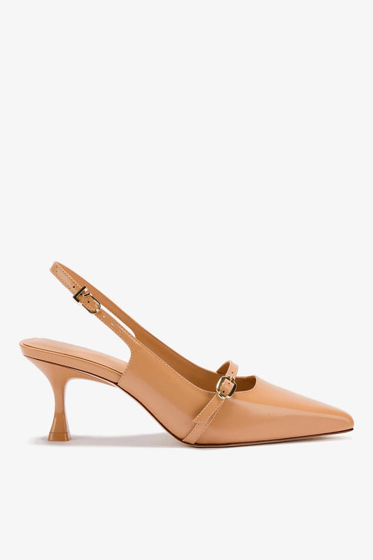 Ines Pump In Tan Leather - Larroude