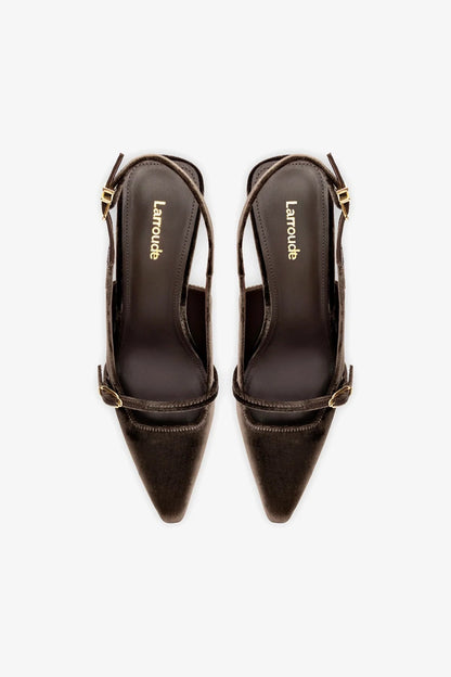 Ines Pump In Expresso Velvet - Larroude
