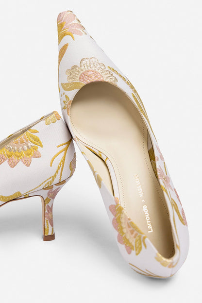 Larroudé by Markarian: Pump Mist Floral Brocade - Larroude