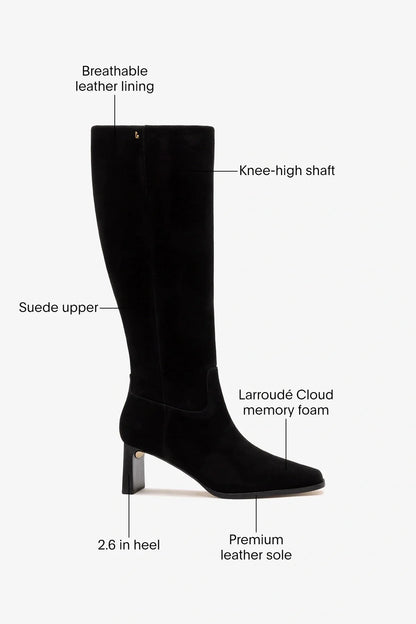 Alexis Boot Black Suede - Larroude