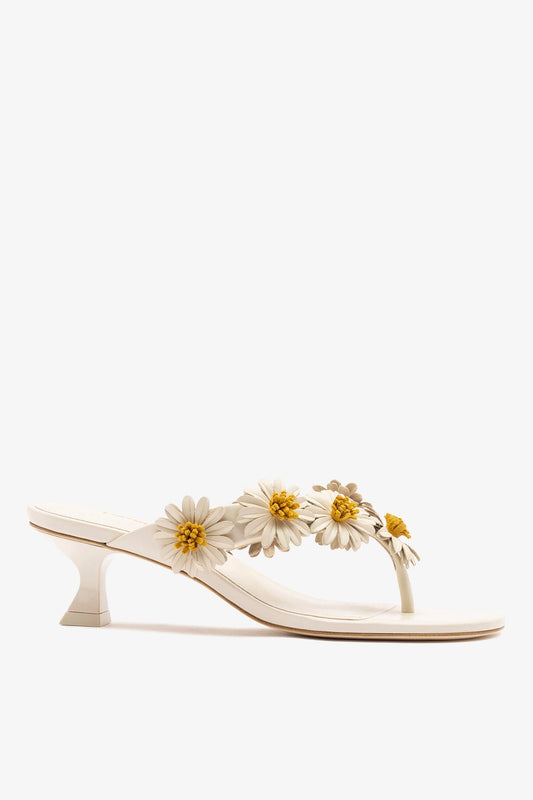 Fiore Thong Sandal Ivory Leather - Larroude