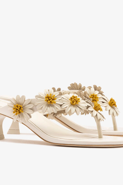 Fiore Thong Sandal Ivory Leather - Larroude