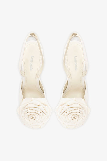 Scarlet Sandal White Satin - Larroude