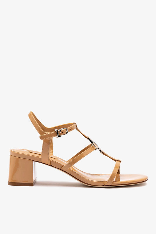 Hana Block In Tan Patent Leather - Larroude