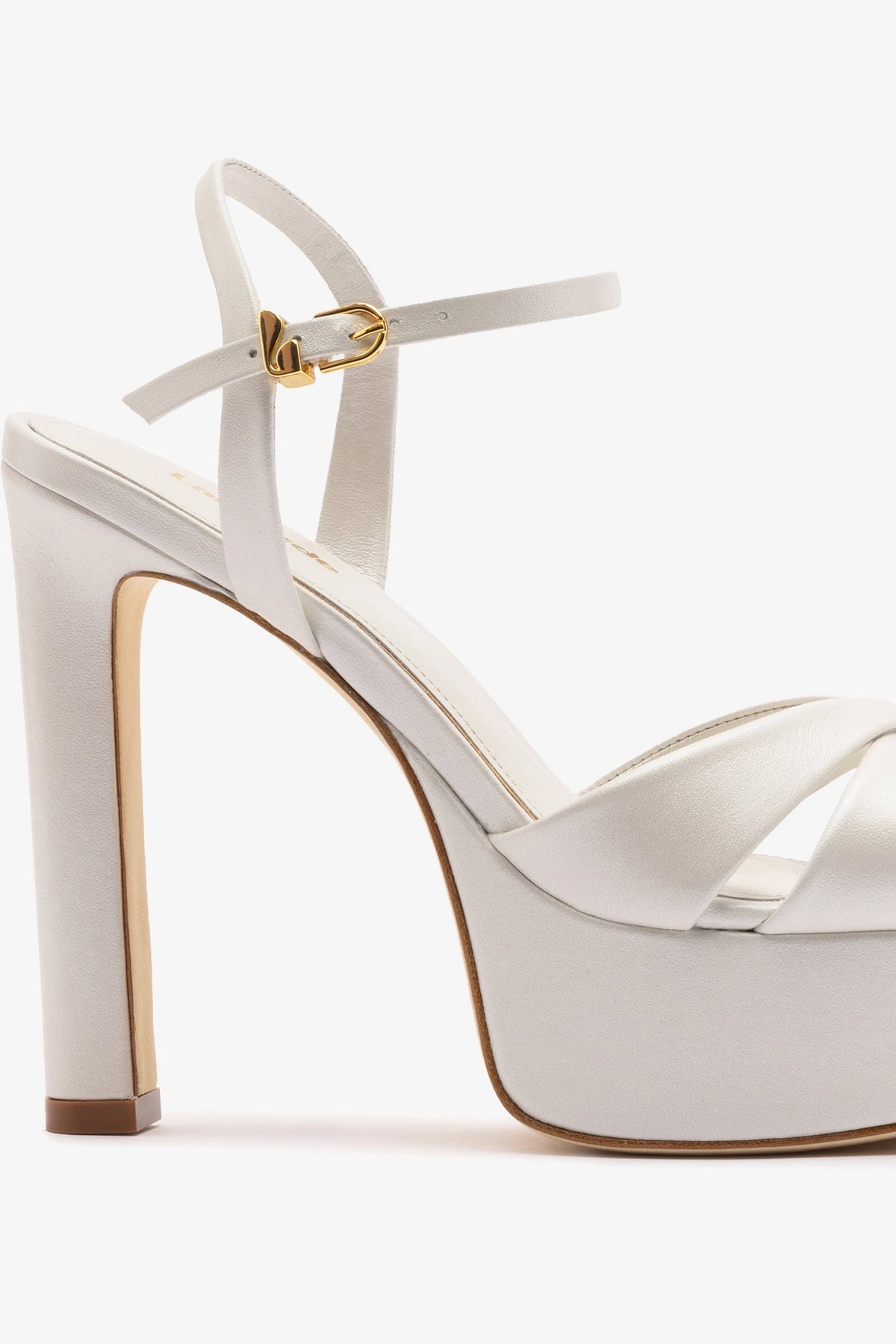 Bianca High Platform Sandal In Pearl Leather - Larroude