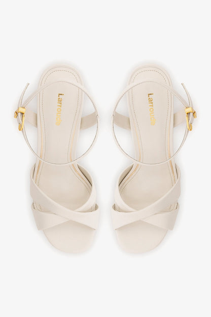 Bianca High Platform Sandal In Pearl Leather - Larroude