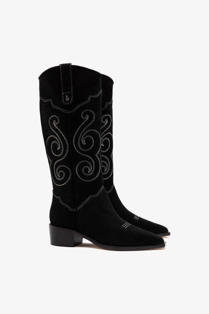 Paloma Boot In Black Suede - Larroude