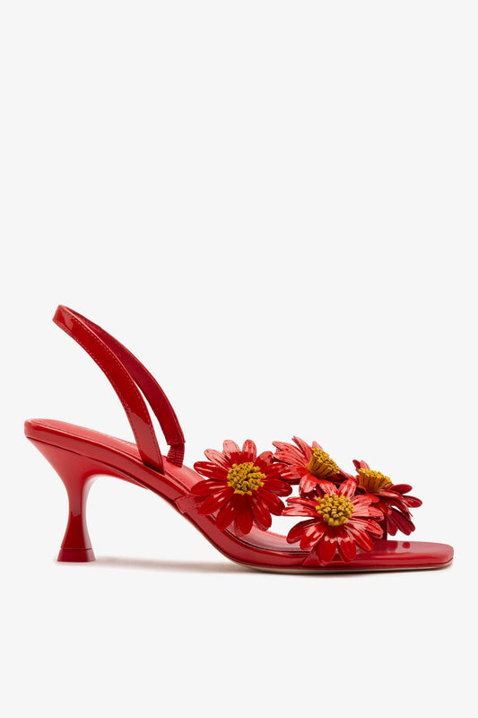Fiore Sandal Scarlet Patent Leather - Larroude