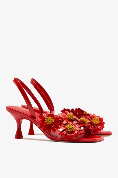 Fiore Sandal Scarlet Patent Leather - Larroude