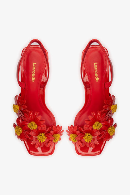 Fiore Sandal Scarlet Patent Leather - Larroude