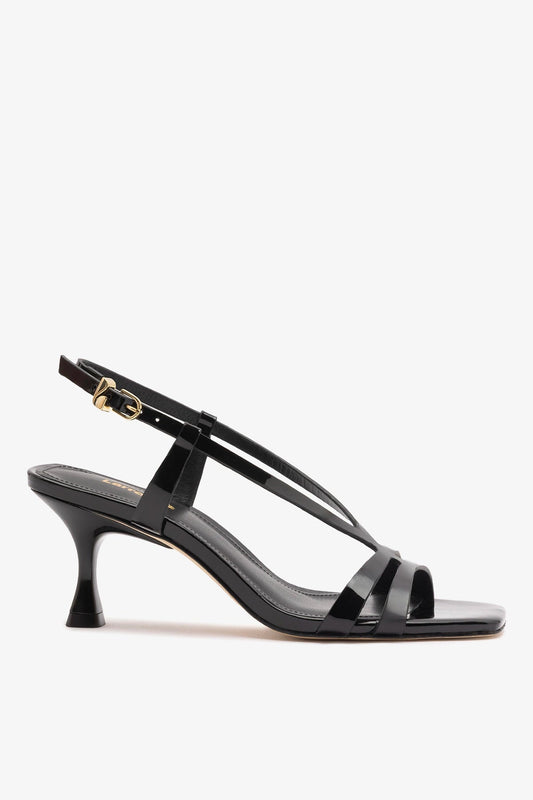 Daphne Sandal Black Patent Leather - Larroude