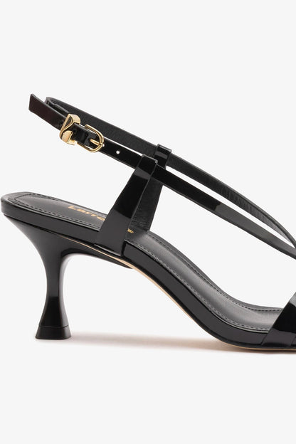 Daphne Sandal Black Patent Leather - Larroude