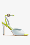 Powder Blue and Green Satin