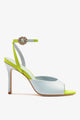 Powder Blue and Green Satin