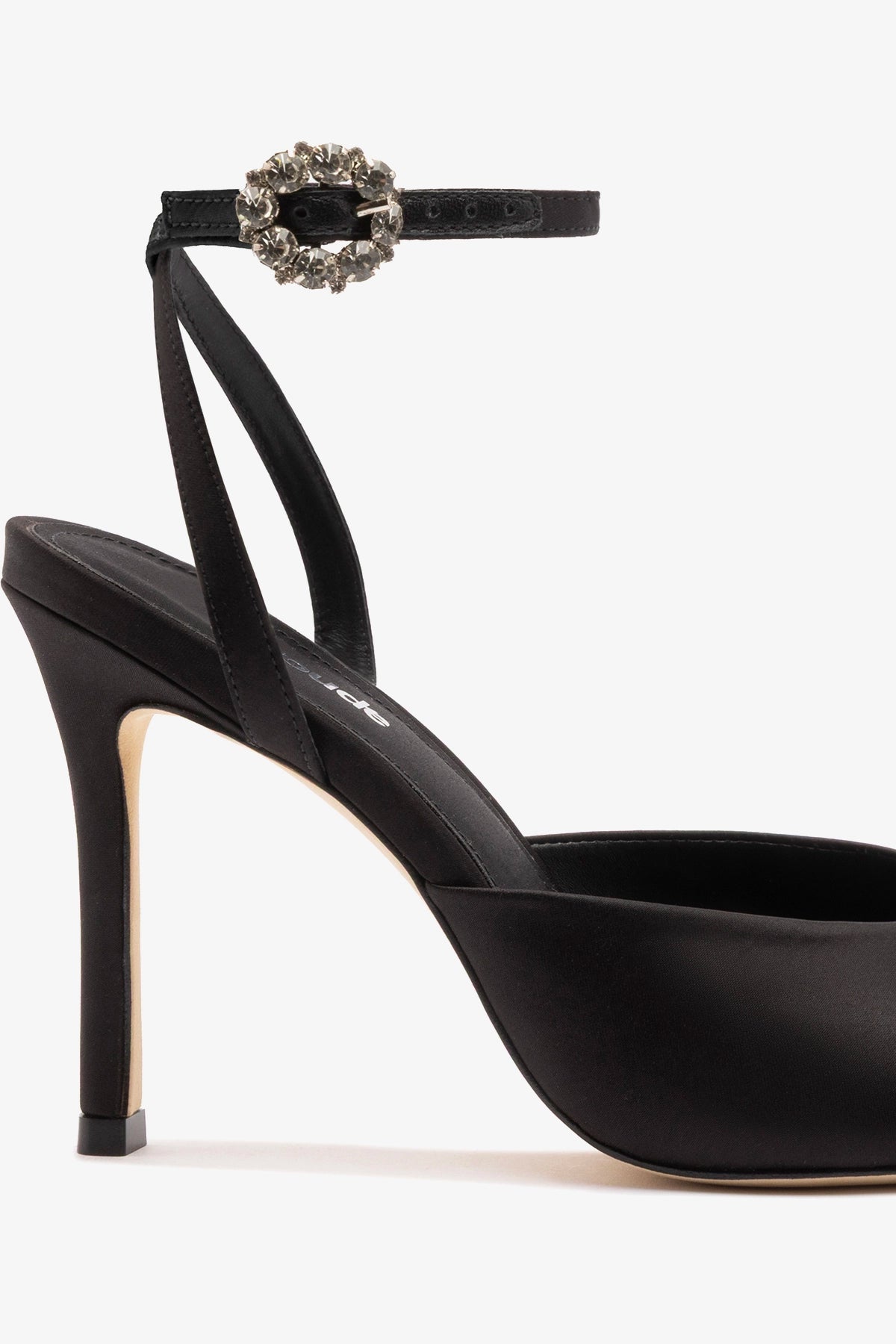 Jasmine Sandal Black Satin - Larroude