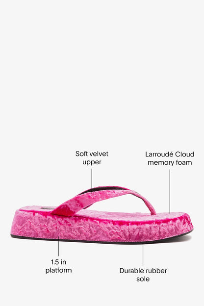 Roxy Thong Sandal Pink Velvet - Larroude
