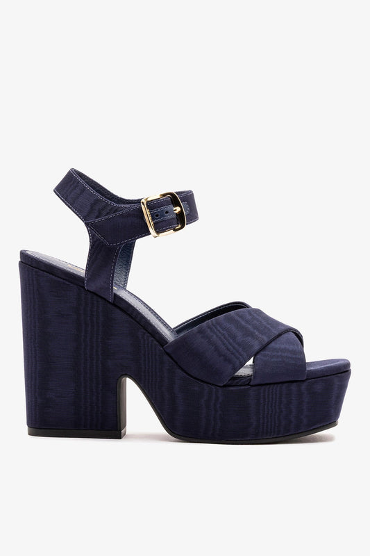 Cher Sandal In Indigo Leather - Larroude