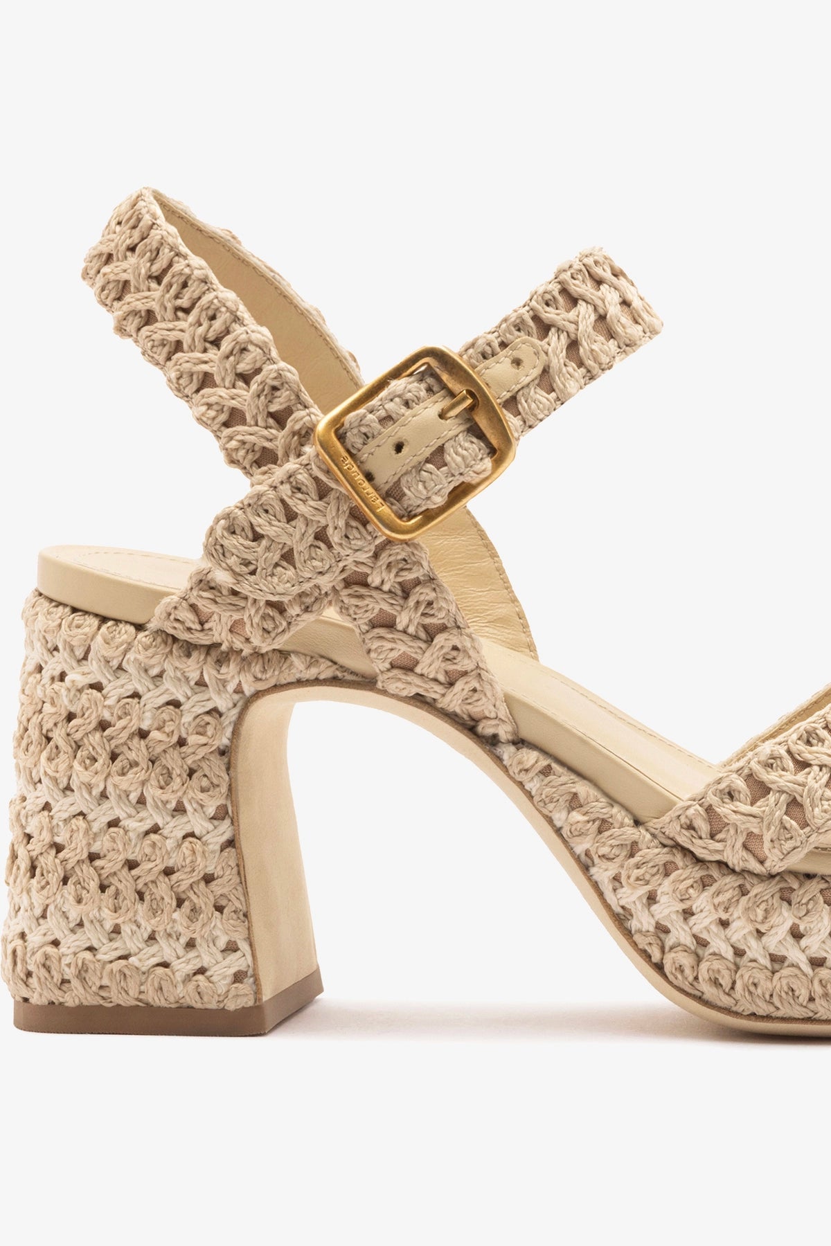 Jolene Low Sandal Natural Crochet - Larroude