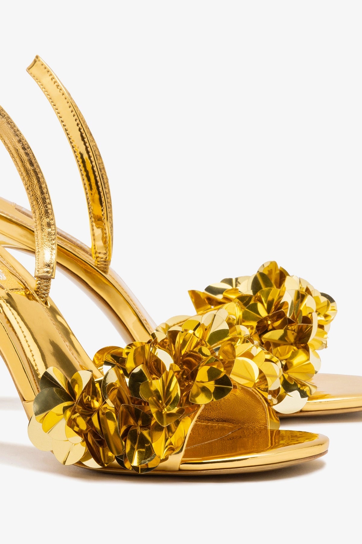 Morgan Sandal In Gold Specchio - Larroude